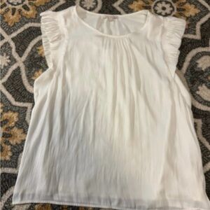 Skies Are Blue Ruffled White Blouse